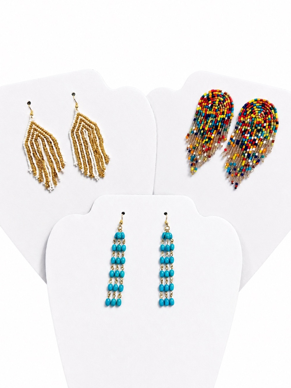 Beaded Earring Bundle Blue Howlite Boho Fringe Boutique Set | NEW Plunder